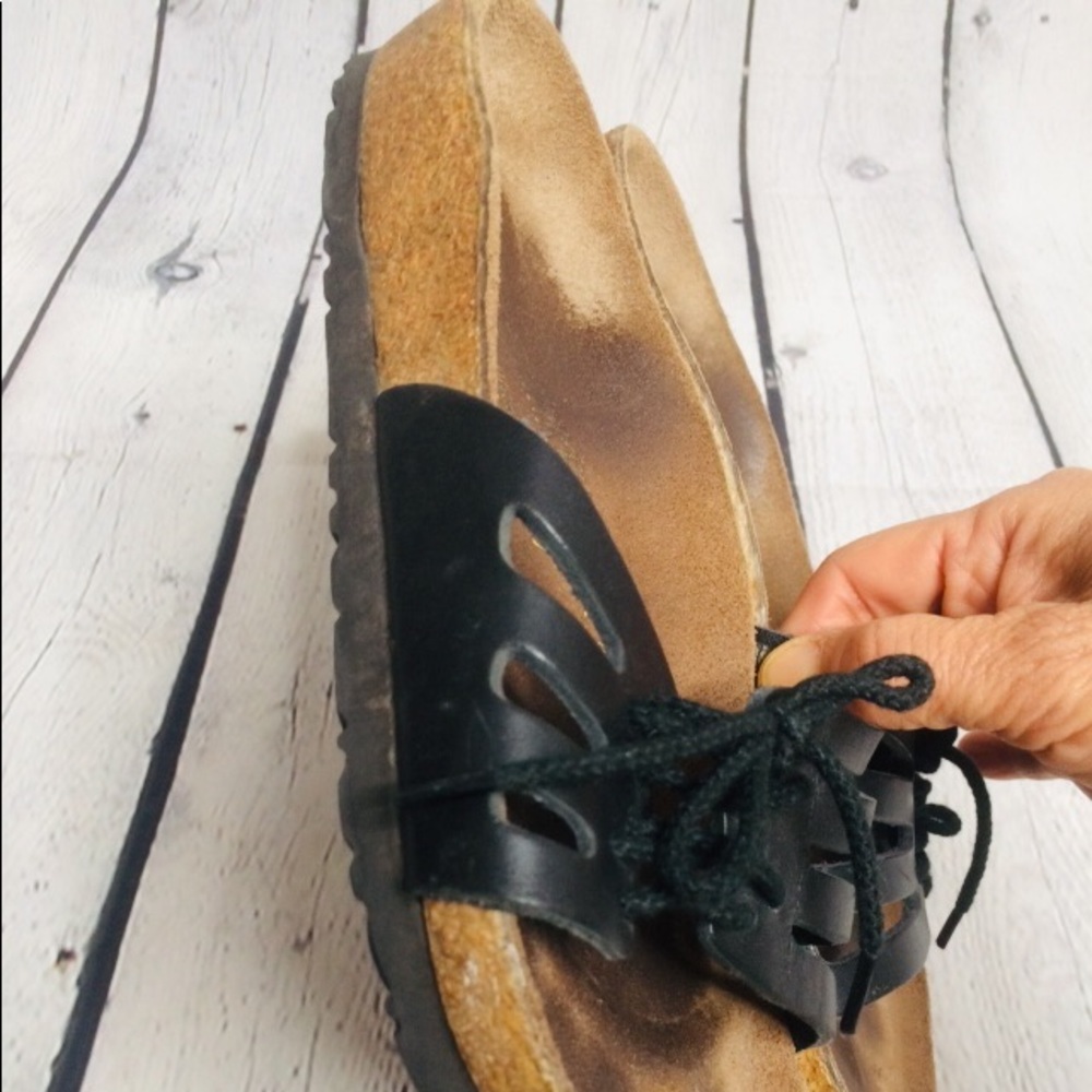 Birkenstock lace-up sandals w/cutwork detail - Picture 2 of 8